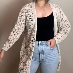 Moon & Madison Oversized Knit Neutral Cardigan Size Medium